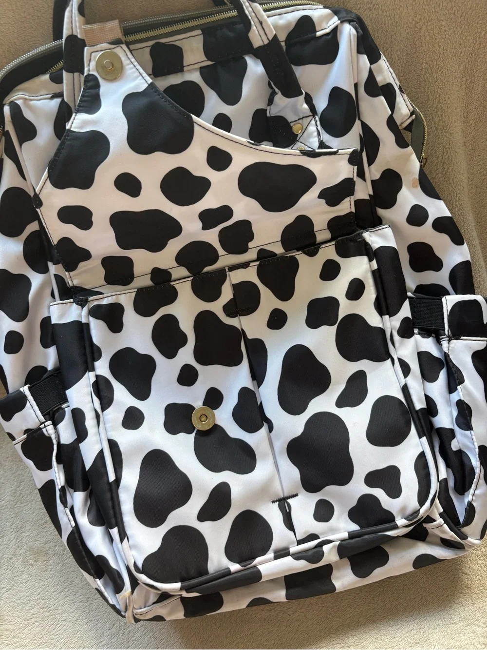 Black & White Cow Print Backpack